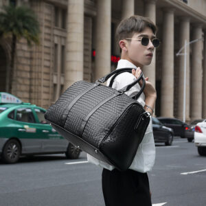 European And American Style Travel Bag Business Portable Large Bag Solid Color Single Shoulder Hand-woven Bag