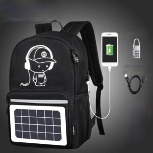 Fashion Backpack Solar Powered Charging Backpack Waterproof Oxford Large School Backpack School Bag for Teenagers