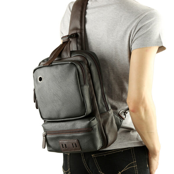 Korean Style Casual Men's Leather Chest Bag