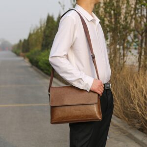 Business Casual Pu One Shoulder Diagonal Bag Multifunctional Solid Color Briefcase