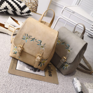 Design and Fashion Floral Pattern Leather Backpack