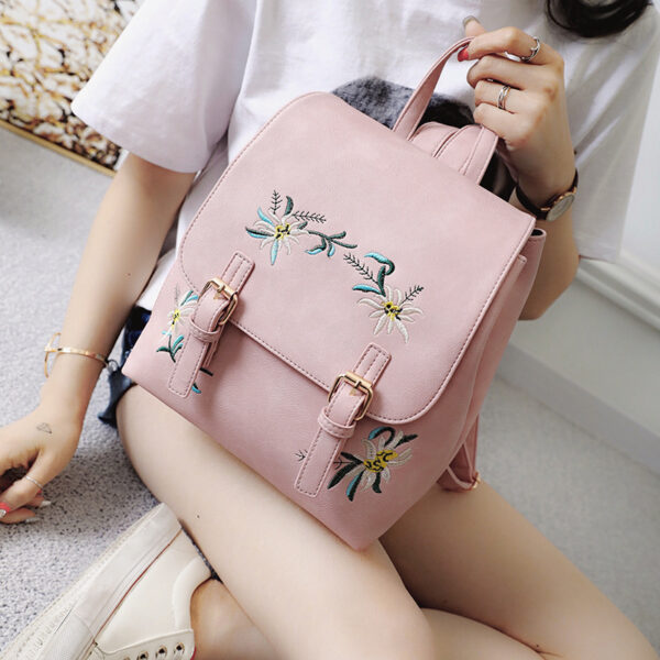 Design and Fashion Floral Pattern Leather Backpack