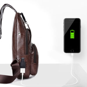 USB Charged Daily Retro Men's Chest Bag and Shoulder Bag