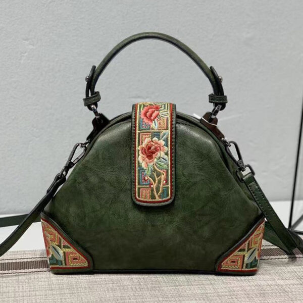 Chinese Style Retri Leather Women's Shoulder Bag