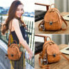 Solid Color Locked Women's Backpack
