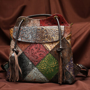 Tasseled Embossed Leather Women's Shoulder Bag