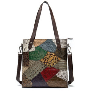 Ethnic Style Women's Handbags Handmade Contrast Color Shoulder Bag