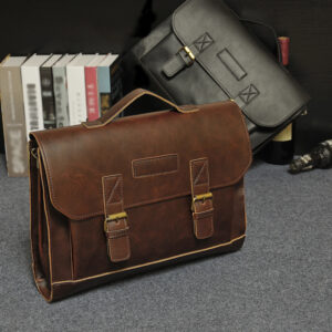 Original Design Men's Classic Leather Briefcase Shoulder Bag